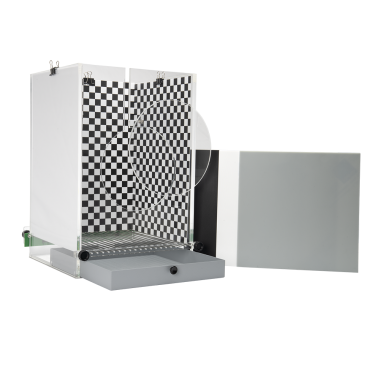 46004-D03 Mouse Cage XL for thetherd and non tethered animals for Fear Conditioning, with black and white squared context